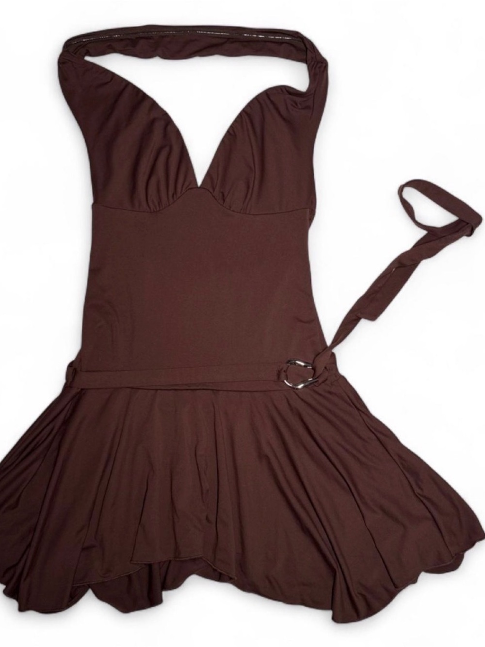 Peppermayo Copper Brown Halter Dress